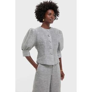 DESTREE Grey Jasper Veil Stripes Top Size L NWT Retail $460 Tuckernuck